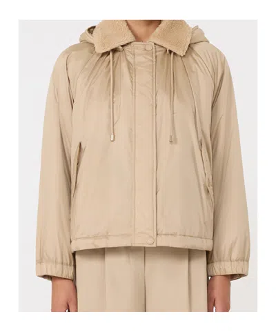 Weekend Max Mara Reversible Water-repellent Canvas Windbreaker In Neutral