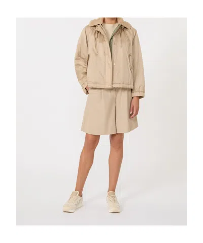 Weekend Max Mara Reversible Water-repellent Canvas Windbreaker In Neutral