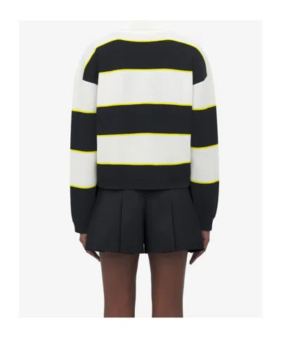 Alexander Mcqueen Lace-trim Stripe Rugby Shirt In Multi
