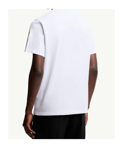 Moncler Mens White Graphic-print Crewneck Cotton T-shirt In White