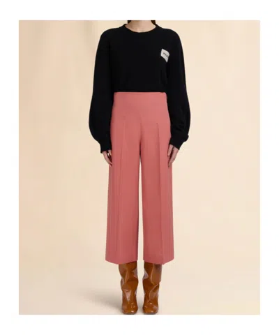 Marni Virgin-wool High-waisted Tailored Trousers In Pink