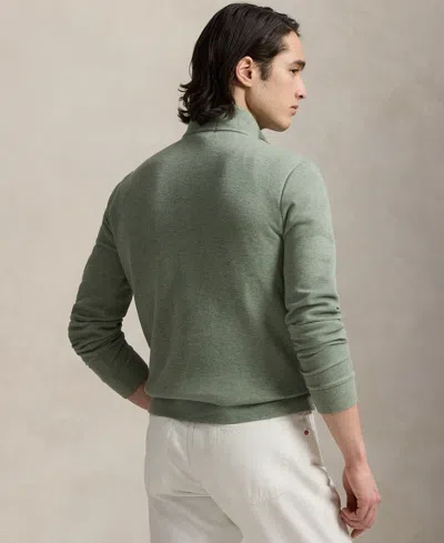 Polo Ralph Lauren Men's Double-knit Mesh Quarter-zip Pullover In Green
