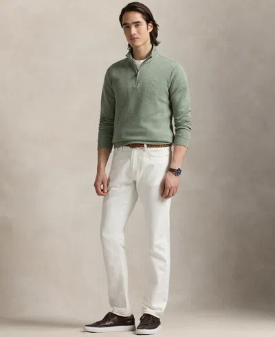 Polo Ralph Lauren Men's Double-knit Mesh Quarter-zip Pullover In Green