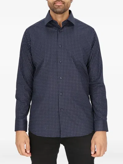 Scotch & Soda Micro-pattern Dress Shirt In Blue