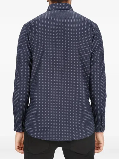 Scotch & Soda Micro-pattern Dress Shirt In Blue