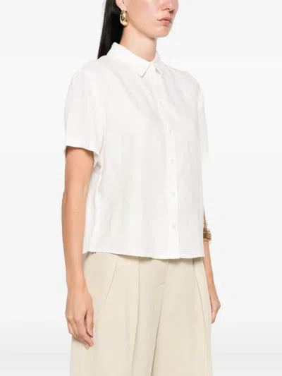 Samsoe & Samsoe Button-down Linen Top In White