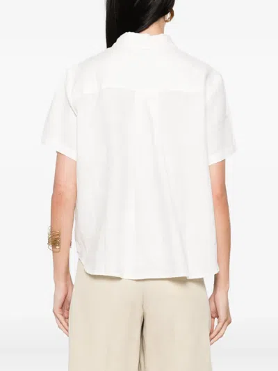 Samsoe & Samsoe Button-down Linen Top In White