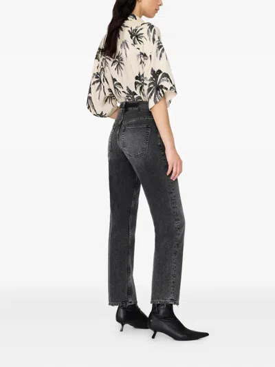 Anine Bing Tristan Palm-print Shirt In Neutral