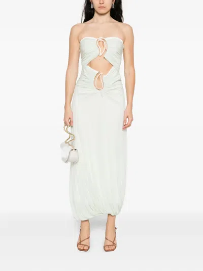 Christopher Esber Paisley-ring Dress In White