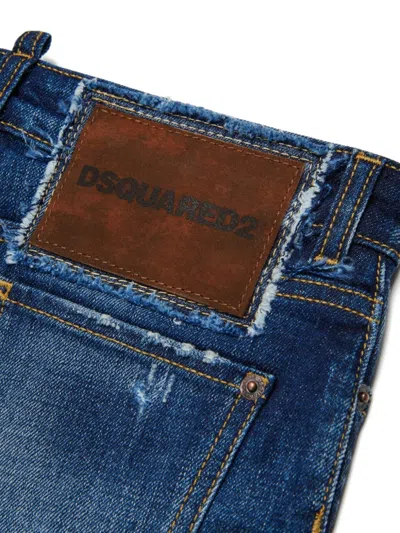 Dsquared2 Cotton Mini Skirt In Blue