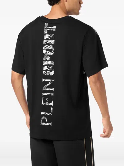 Plein Sport Tiger-head Round-neck T-shirt In Black
