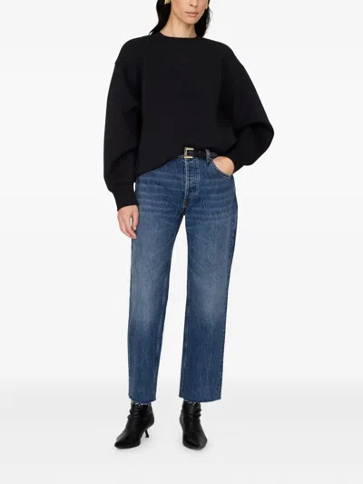 Anine Bing Alto Monogram Sweatshirt In Black