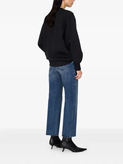 Anine Bing Alto Monogram Sweatshirt In Black