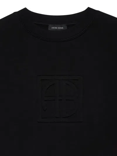 Anine Bing Alto Monogram Sweatshirt In Black