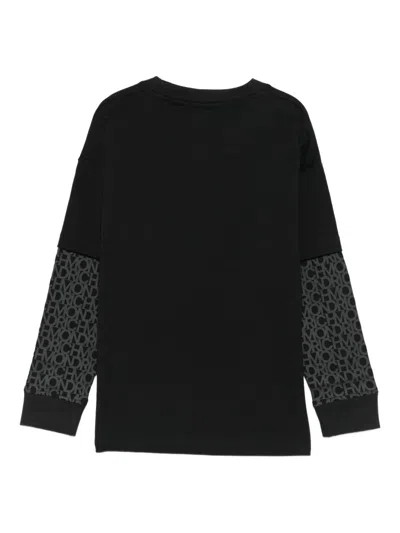 John Richmond Junior Logo-print Long-sleeve Top In Black