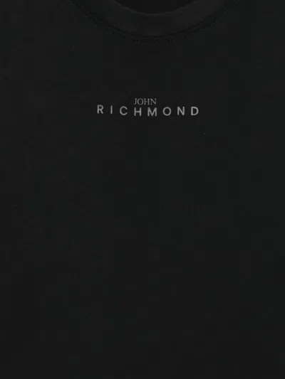 John Richmond Junior Logo-print Long-sleeve Top In Black