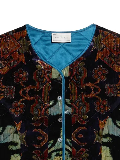Pierre-louis Mascia Quilted Patterned Waistcoat In Black