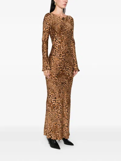 Twinset Abito St. Animalier In Brown