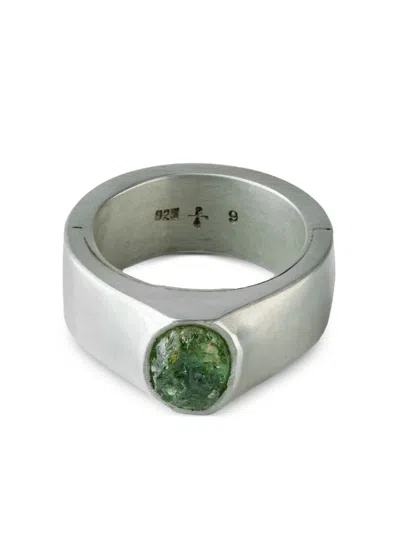 Parts Of Four Terrestrial Surfaced Peridot Ring In Metallic