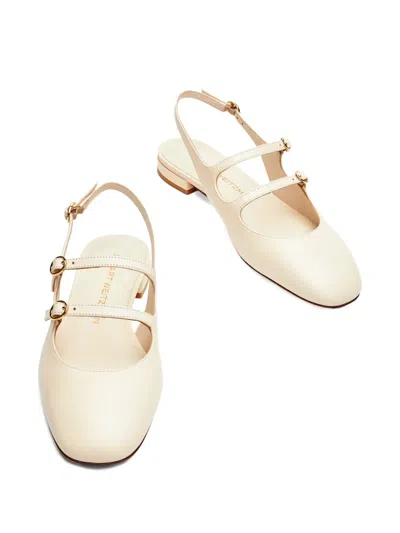 Stuart Weitzman Slingback Buckle Flats In Neutral