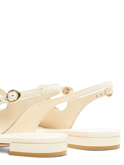 Stuart Weitzman Slingback Buckle Flats In Neutral