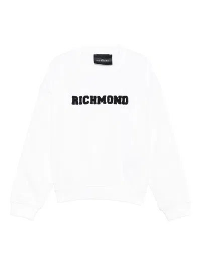 John Richmond Junior Embroidered-logo Sweatshirt In Neutral