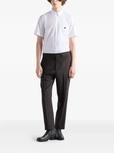 Prada Patch-pocket Short-sleeve Shirt In White