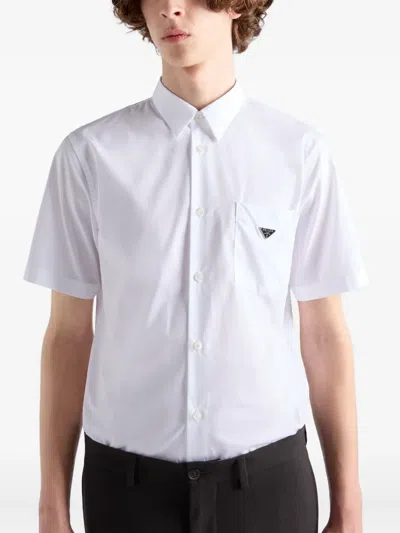 Prada Patch-pocket Short-sleeve Shirt In White