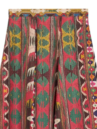 Pierre-louis Mascia Patterned Pleated Skirt In Red
