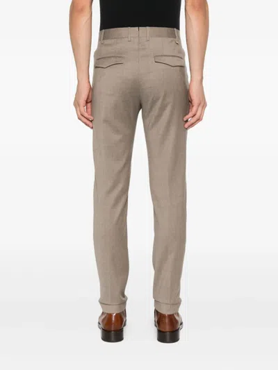 Pt Torino Cuffed Wool Trousers In Neutral