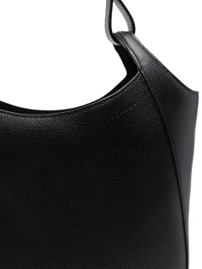 Longchamp `le Foulonné` Large Hobo Bag In Black