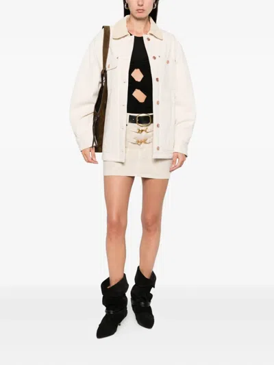 Isabel Marant Paulina Buckle-fastening Pocket Skirt In Neutral