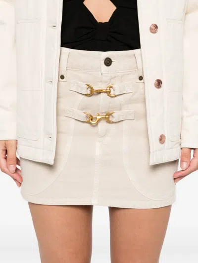 Isabel Marant Paulina Buckle-fastening Pocket Skirt In Neutral