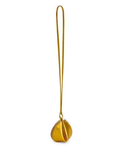 Jil Sander Fortune Cookie Keyring In Gold