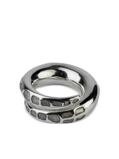 Parts Of Four Split Arc Pavé Ring In Metallic