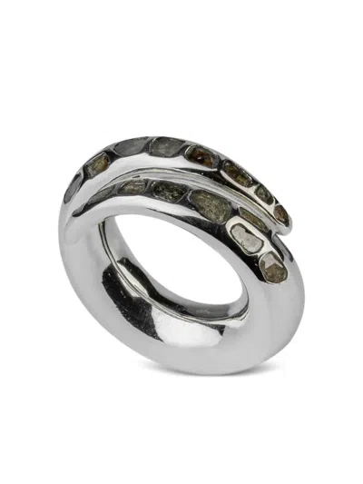 Parts Of Four Split Arc Pavé Ring In Metallic