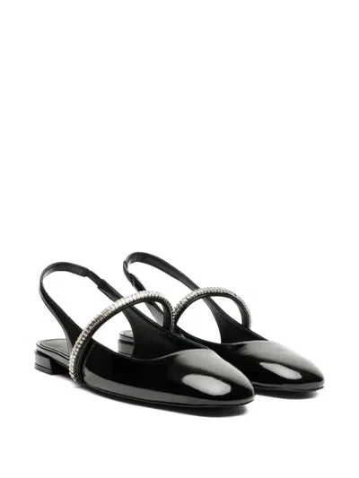 Stuart Weitzman Crystal-embellished Slingback Flats