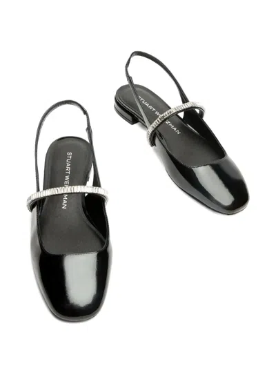Stuart Weitzman Crystal-embellished Slingback Flats