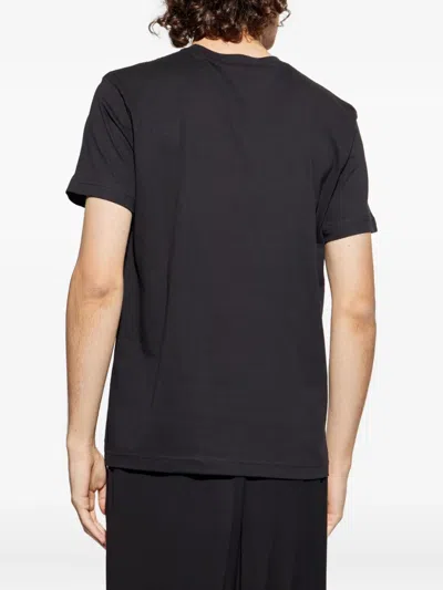 Versace Jeans Couture Black Cotton T-shirt With Print In Black