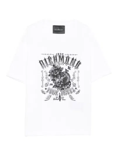 John Richmond Junior Floral-dragon Print T-shirt In Black