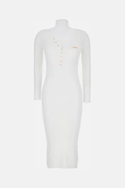 Elisabetta Franchi Midi Dress In White