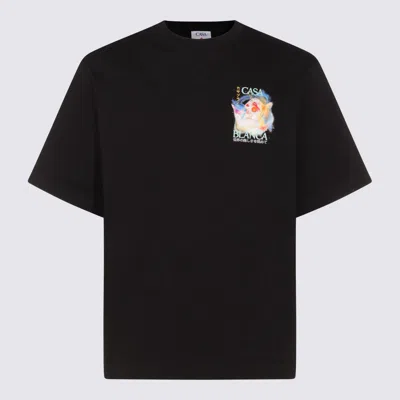 Casablanca Crew Neck Graphic Print Short Sleeves In Black