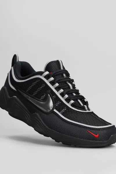 Nike Air Zoom Spiridon Sneakers In Black Leather And Fabric In Black