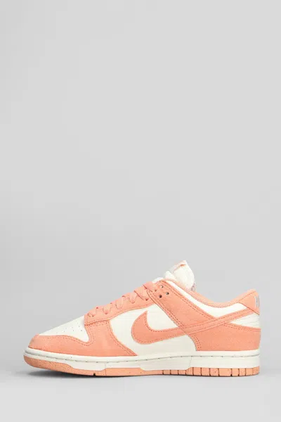Nike Dunk Low Sneakers In Orange Suede And Leather