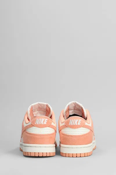 Nike Dunk Low Sneakers In Orange Suede And Leather