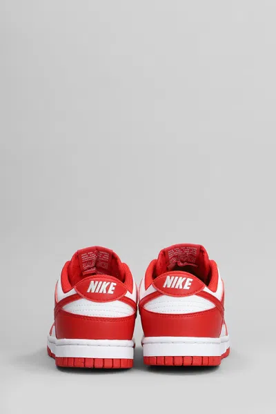 Nike Dunk Low Next Nature Sneakers In Red Leather In Red