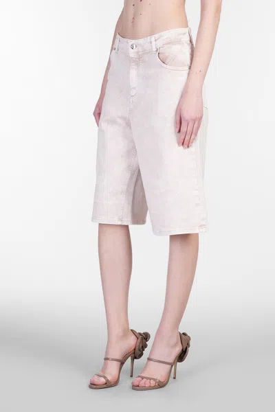 Blumarine Shorts In Rose-pink Cotton In Pink