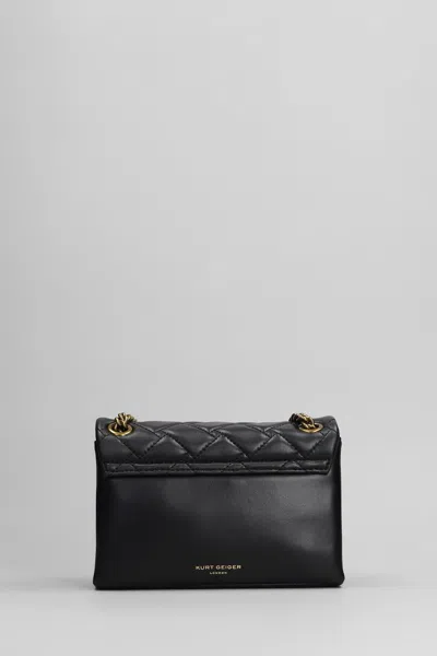 Kurt Geiger Mini Kensington X Shoulder Bag In Black Leather