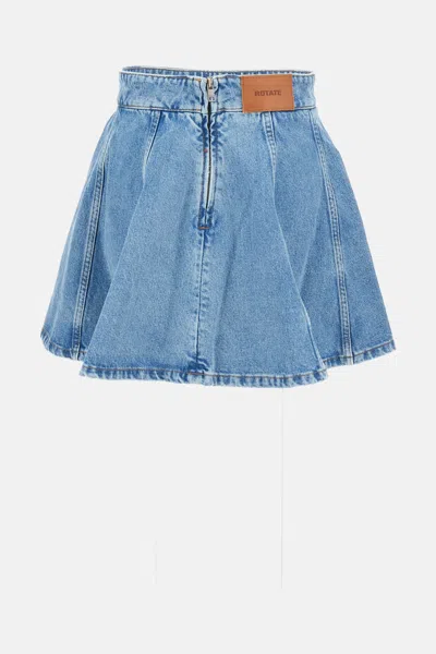 Rotate Birger Christensen Denim Skirt In Blue