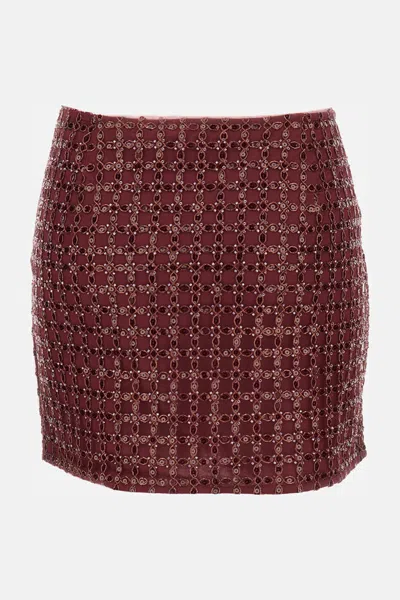 Rotate Birger Christensen Grid-pattern Sequin-embellished Mini Skirt